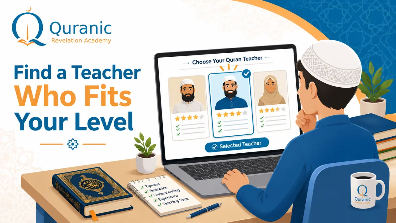 Online Quran teacher giving precise pronunciation feedback to a student