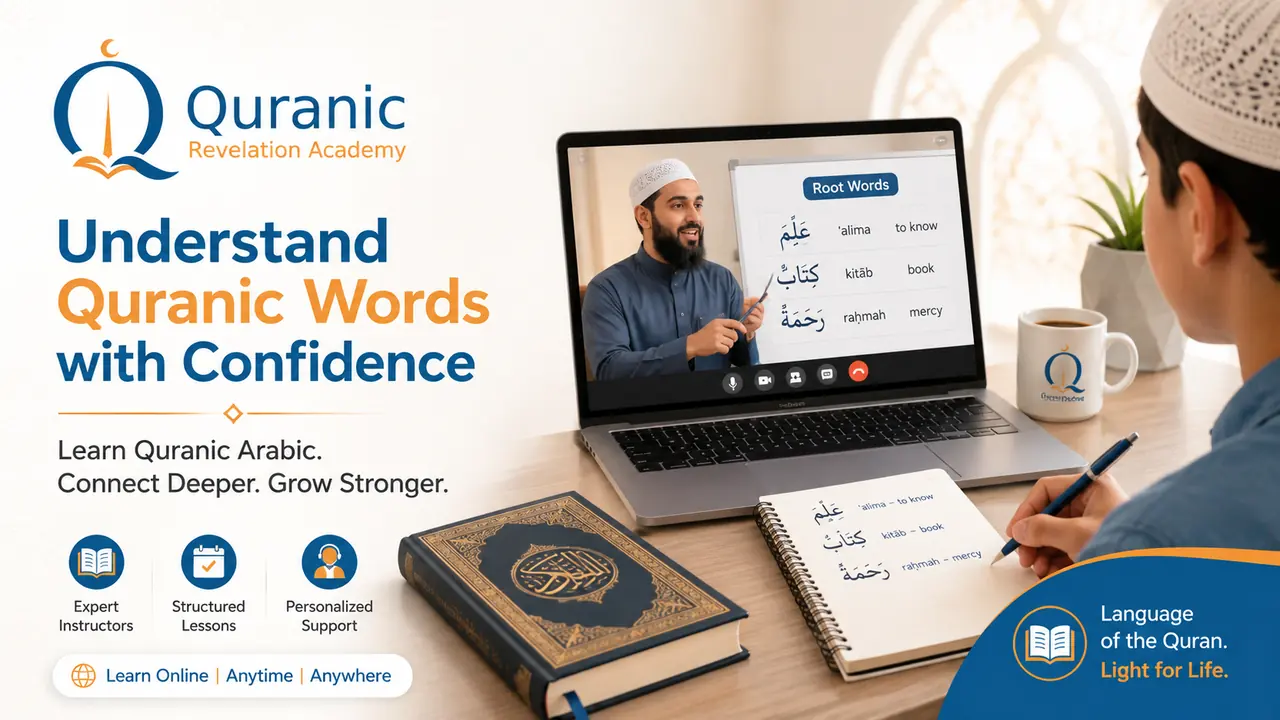 Student learning Arabic grammar through Quran examples