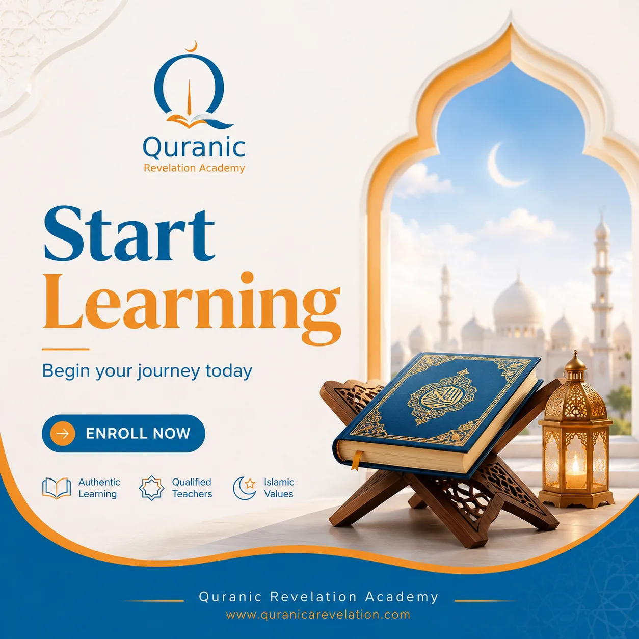 Student learning Quran from home