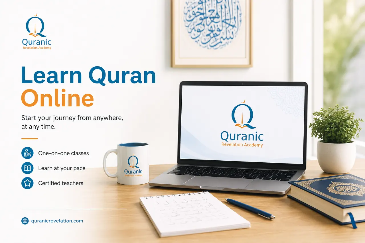 Live online Tajweed class with Quran teacher correcting student recitation